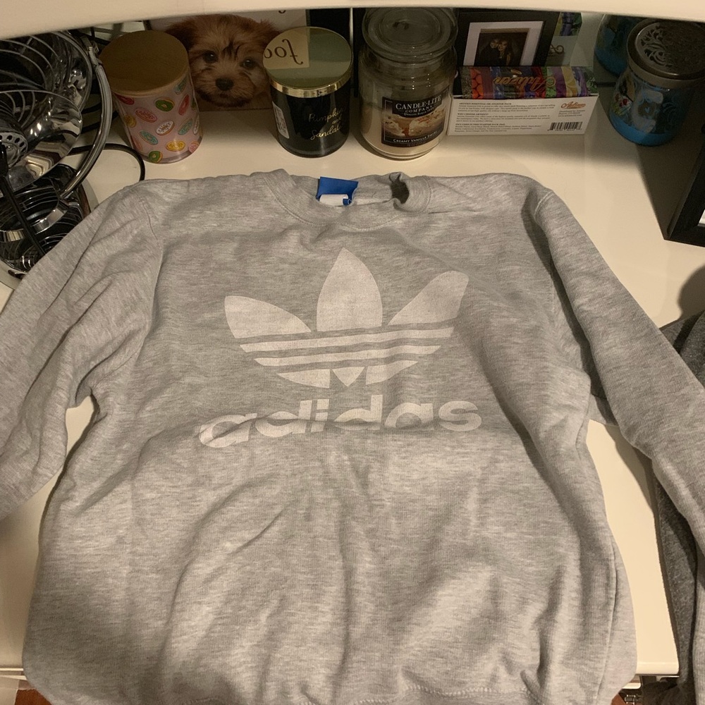 adidas grey crew neck